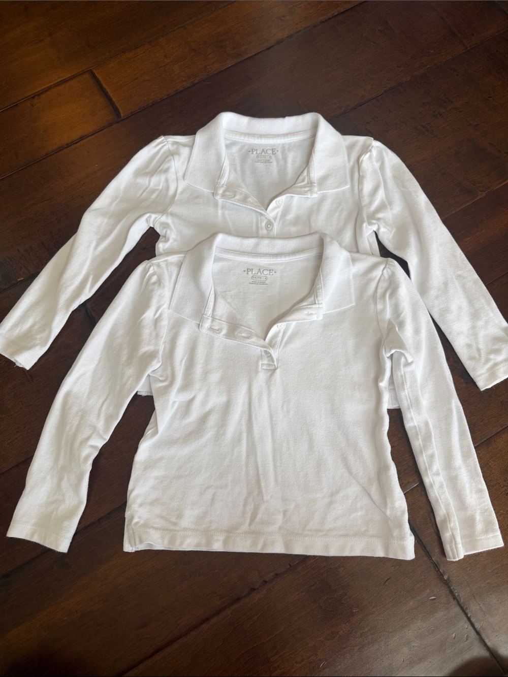 The Children's Place White Long-Sleeve Polo Tops - Set of 2